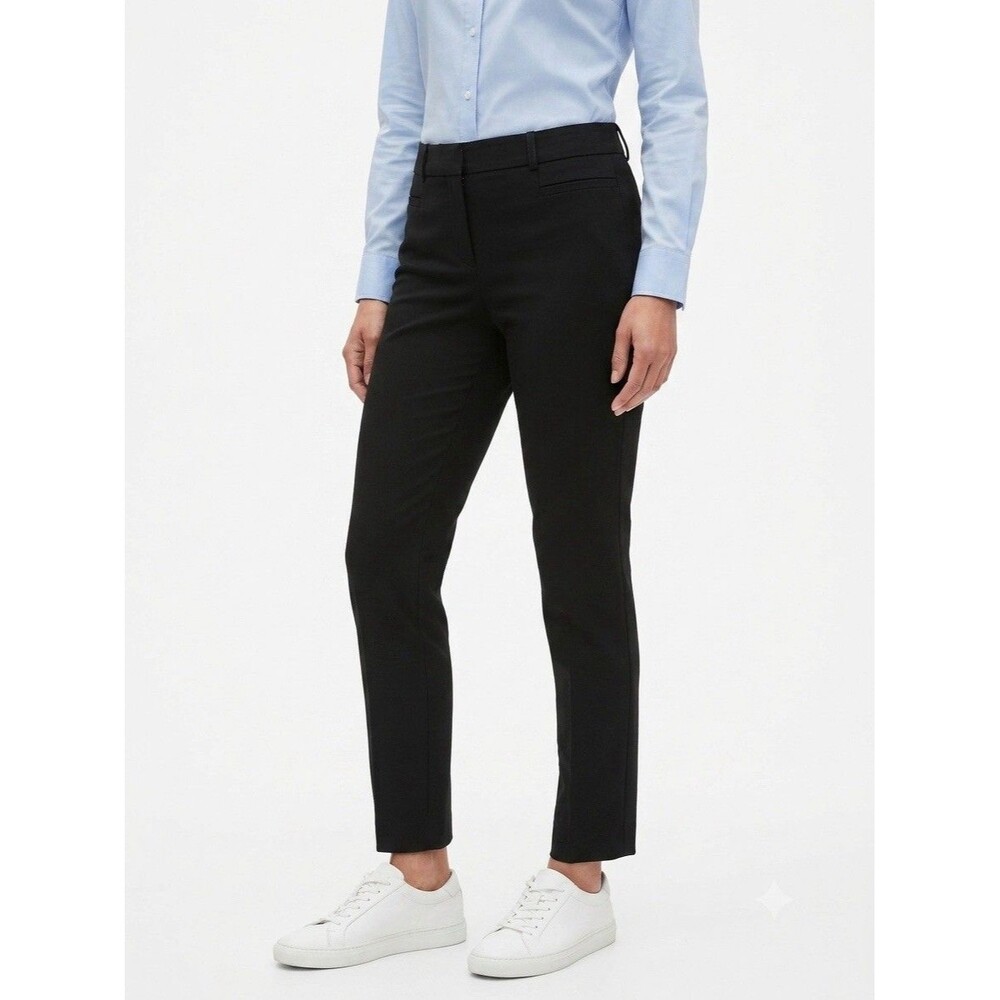 Banana  Republic Black Sloan Pants Size 0 Stretch Slim Fit Academia Office Siren